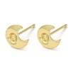 Crescent Moon 201 Stainless Steel Stud Earring Findings STAS-Q315-03G-1