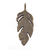 Tibetan Style Alloy Leaf Big Pendants X-PALLOY-A15448-AB-2