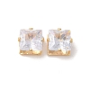 Brass Clear Cubic Zirconia Cabochons STAS-M294-30B-1