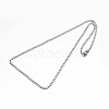 Tarnish Resistant Boy's 304 Stainless Steel Curb Chain Necklaces NJEW-E026-13P-2