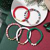 5Pcs 5 Styles Polymer Clay & Acrylic Beaded Stretch Bracelets BJEW-JB11071-2