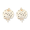 Brass Pave Clear Cubic Zirconia Pendants KK-N232-462-2