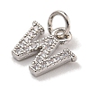 Initial Letter Brass with Cubic Zirconia Charms KK-Q814-26W-P-2