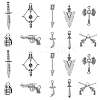 100Pcs 10 Styles Tibetan Style Alloy Pendants & Links/Connectors TIBEP-CJ0002-20-1