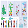 Gorgecraft 4 Sets 4 Styles Lighthouse/Gnome/Christmas Tree DIY Bookmark Cross-Stitch Beginner Kit DIY-GF0009-24-1