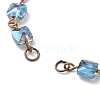 Square Faceted Glass Beaded Link Chain Bracelet Making AJEW-JB01150-48-2