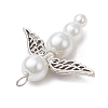 Pearlized Glass Pearl Bead Pendants PALLOY-JF03203-04-4