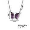 Brass Rhinestone Butterfly Pendant Necklaces for Women LS1858-2-1