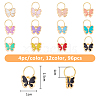 96Pcs 12 Colors Butterfly Alloy Enamel Shoe Charms PALLOY-FH00001-2