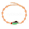 Palestine Map 304 Stainless Steel Enamel Link Bracelets FS-WGEA228-09-1