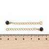Ion Plating(IP) 316 Surgical Stainless Steel Curb Chain Extender with Natural Lapis Lazuli Round Charm STAS-A097-01G-07-3