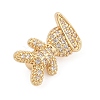 Brass Micro Pave Clear Cubic Zirconia Slide Charms ZIRC-I068-26G-2