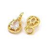 Brass Micro Pave Clear Cubic Zirconia Pendants KK-G490-33G-2