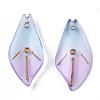 Transparent Spray Painted Glass Pendants GLAA-R215-03-A01-2