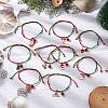 Christmas Theme Alloy Enamel & Imitation Austrian Crystal Charm Bracelets BJEW-JB10903-2