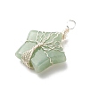 Natural Green Aventurine Pendants PALLOY-JF01635-01-2