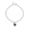 Natural Lapis Lazuli Heart Pendant Necklaces NJEW-JN04951-4