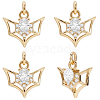 10Pcs Brass Micro Pave Cubic Zirconia Charms KK-BBC0015-42-1
