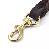 Cowhide Leather Dog Leash with Brass Clasps AJEW-WH0014-65A-2