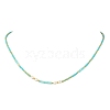 Boho Natural Cultured Freshwater Pearl & Round Seed Beaded Braided Necklaces for Women NJEW-JN06187-02-3