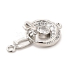 Rack Plating Brass Pave Clear Cubic Zirconia Fold Over Clasps KK-K270-04P-4