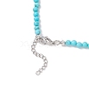 5Pcs Natural & Synthetic Round Gemstone and Skull Synthetic Turquoise Bead Necklaces NJEW-JN05391-6