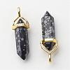 Natural Snowflake Obsidian Pointed Pendants G-G902-A05-1