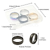 4Pcs 4 Colors 201 Stainless Steel Plain Band Rings Set for Women RJEW-YW0001-04-4