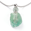 Natural Fluorite Openable Perfume Bottle Pendant Necklaces NJEW-H216-07P-2