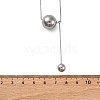 304 Stainless Steel Round Ball Pendant Snake Chain Necklaces NJEW-U028-03P-5