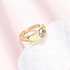 304 Stainless Steel Glass Cuff Open Rings RJEW-P177-02B-G-2