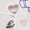 Globleland 3 Sets 2 Styles Heart Polyester Embroidery Applique Patch PATC-GL0001-01-4