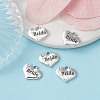 Wedding Theme Antique Silver Tone Tibetan Style Heart with Bride Rhinestone Charms TIBEP-YW0001-37B-2
