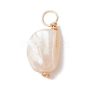 Natural Seashell Nuggets Charms PALLOY-JF02842-3