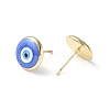 Enamel Evil Eye Stud Earrings EJEW-G334-01G-02-2