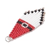 Glass Seed Beaded Christmas Hat Pendants PALLOY-MZ00869-4