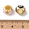 Brass Enamel European Beads KK-R162-057G-3