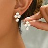 Elegant Brass Imitation Pearl Stud Earrings Women's Daily Jewelry DV0468-5-3