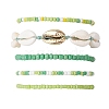 5Pcs 4 Styles Glass Seed Beaded Bracelet Set & 1 Pcs Shell Beads Bracelets BJEW-TA00587-02-2