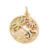 Brass Micro Pave Colorful Cubic Zirconia Pendants CU-CBA6344-03G-1