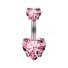 Heart Cubic Zirconia Belly Button Rings WG98059-05-1