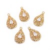 Brass Micro Pave Cubic Zirconia Pendants ZIRC-L070-54G-1