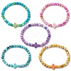 5 Pcs Synthetic Ocean White Jade & Synthetic Turquoise Stretch Bracelets Sets for Women BJEW-JB11015-1