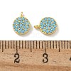 Rack Plating Brass Micro Pave Cubic Zirconia Charms KK-G515-27G-3