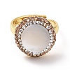 Adjustable Shell Pearl Ring with Rhinestone RJEW-A011-05G-3