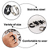 Yilisi 12Pcs 12 Style Stainless Steel Grooved Finger Ring Settings STAS-YS0001-24-13