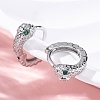 Brass Cubic Zirconia Hoop Earrings EJEW-Q014-35P-4