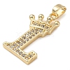 Rack Plating Brass Micro Pave Cubic Zirconia Pendants KK-D535-01L-RS-2