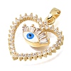 Brass Micro Pave Clear Cubic Zirconia Pendants KK-C263-22A-G-2