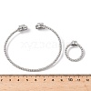 Oval Brass Micro Pave Cubic Zirconia Cuff Bangles & Rings Sets for Women SJEW-R002-03P-02-5
